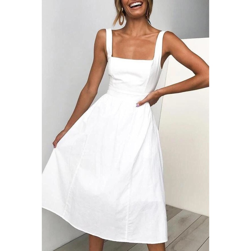 Luvrosy - white midi dress size medium